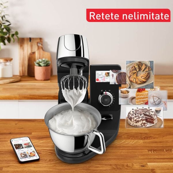 Robot de bucatarie Tefal i-Coach Touch QB950D38, 1200W, 5.5L, ecran tactil, 10 trepte de viteza, 21 programe, negru