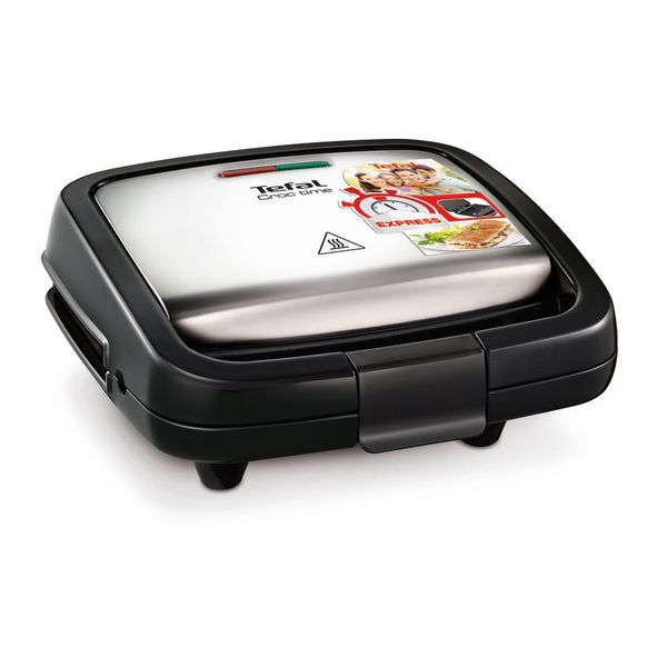 Sandwich maker Tefal Croc Time SM193D34, 700W, &icirc;nveliș antiaderent, gri & negru