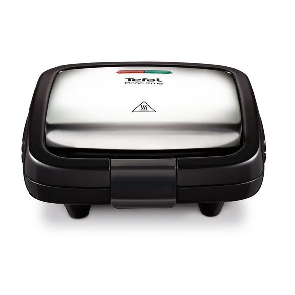 Sandwich maker Tefal Croc Time SM193D34, 700W, &icirc;nveliș antiaderent, gri & negru