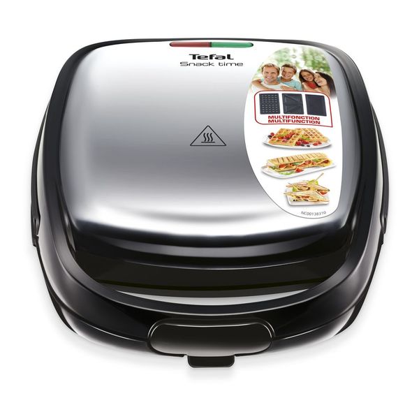 Sandwich maker multifuncțional 3in1 SNACK TIME SW342D38, 3 plăci, indicator sf&acirc;rşit pre&icirc;ncălzire, măner izolat,  dispozitiv pentru blocare inox/negru