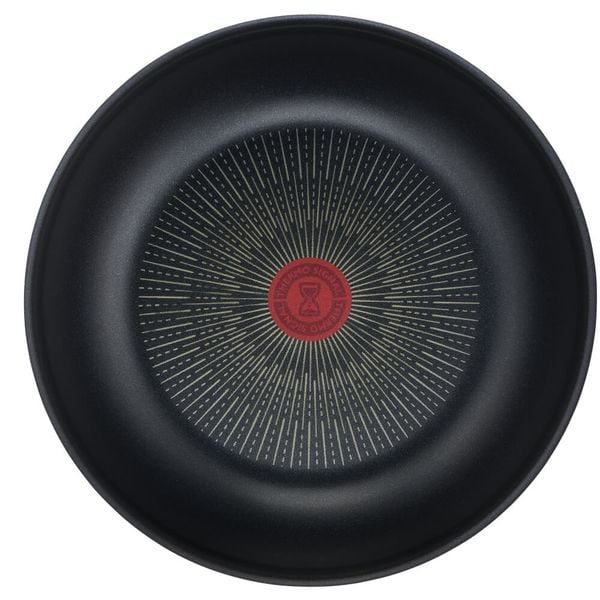 Set de 2 piese Tefal Ingenio Eco Resist L3979302, tigaie wok 26 cm, m&acirc;ner detașabil, indicator Thermo Signal, &icirc;nveliș antiaderent Titanium Anti-Scratch, compatibil cu inducția, negru