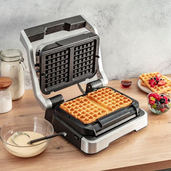 Set 2 plăci pentru gofre Tefal XA730810, compatibile cu OptiGrill 4 &icirc;n 1 și OptiGrill 2 &icirc;n 1, seriile GC774xx, GC773xx, GC772xx, negru