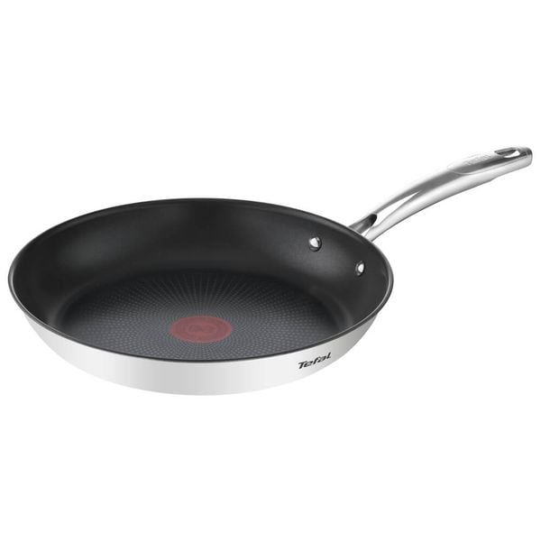 Set de tigai cu 3 piese Tefal Duetto G732S335 de 20/24/28 cm, inductie, invelis antiaderent, exterior inox, argintiu