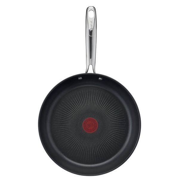 Set de tigai cu 3 piese Tefal Duetto G732S335 de 20/24/28 cm, inductie, invelis antiaderent, exterior inox, argintiu