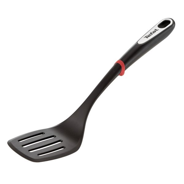 Set 4 ustensile de bucatarie Tefal Ingenio K206S424, suport, polonic, spatula si tel, negru & rosu