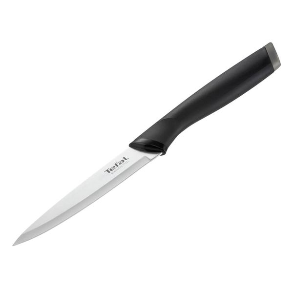 Set de 5 cuțite & suport Tefal Comfort Touch K221SA04, mâner ergonomic, suport din lemn, argintiu & negru