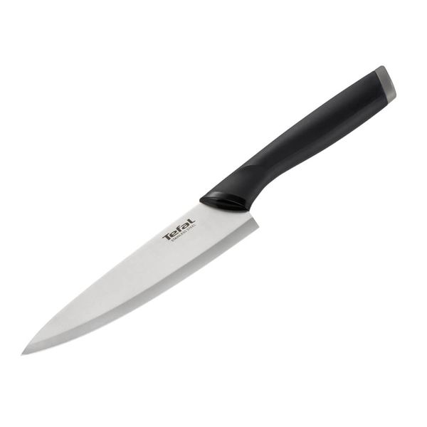 Set de 5 cuțite & suport Tefal Comfort Touch K221SA04, mâner ergonomic, suport din lemn, argintiu & negru