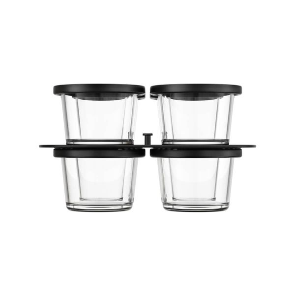 Set 8 borcane Tefal Easy Fry Silence XA1140E2, compatibile cu friteuzele cu aer cald Tefal Easy Fry Silence de 5 L, sticlă, capace incluse, compatibile cu mașina de spălat vase, transparent
