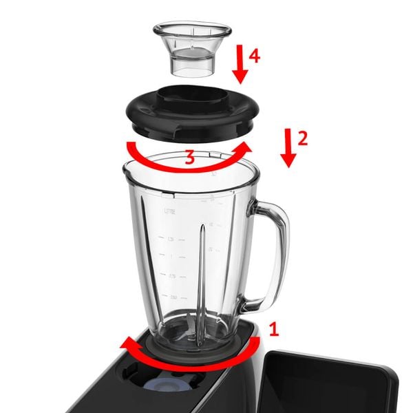 Set accesorii 5-in-1 pentru robot de bucatarie Tefal I-Coach Mix & Drink XF650038, zdrobire gheata, preparare smoothie, tocare si macinare