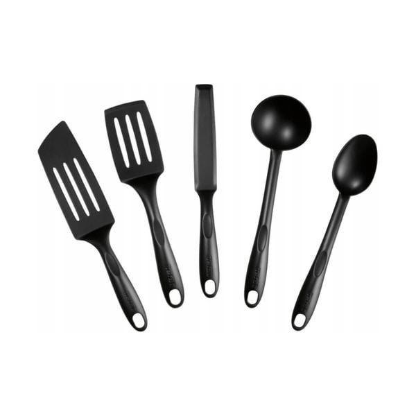 Set de 5 piese Tefal Bienvenue K001A504, rezistent la temperaturi &icirc;nalte, nylon cu 15% fibră de sticlă, negru