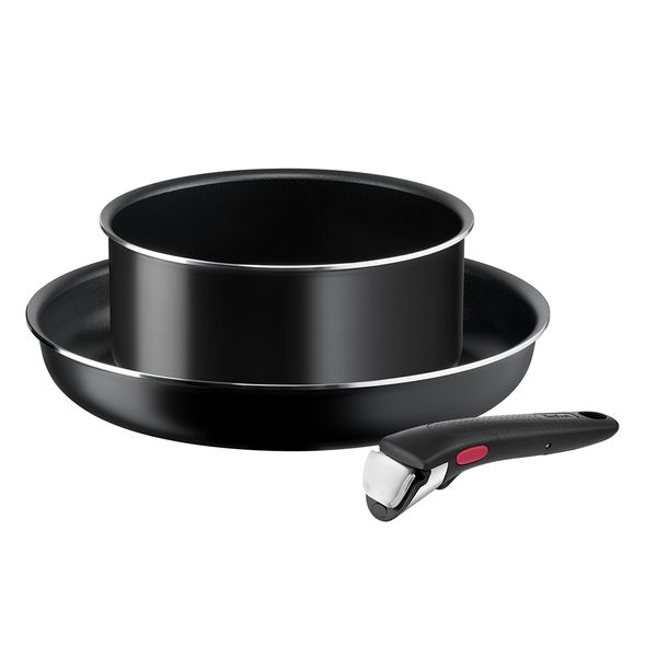 Set de 3 piese Ingenio Easy Cook & Clean L1539243, înveliș antiaderent 100% sigur, Thermo-Signal™, bază Diffusion+, mâner detașabil, aluminiu, negru Set de 3 piese Ingenio Easy Cook & Clean L1539243, înveliș antiaderent 100% sigur, Thermo-Signal™, bază Diffusion+, mâner detașabil, aluminiu, negru