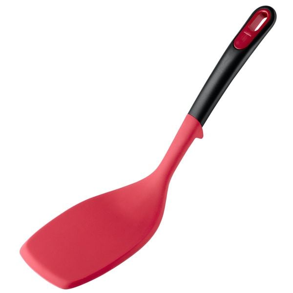 Spatula flexibila Tefal Ingenio+ K1984834, rezistenta la temperaturi inalte, compatibilitate cu masina de spalat vase, silicon, rosu & negru