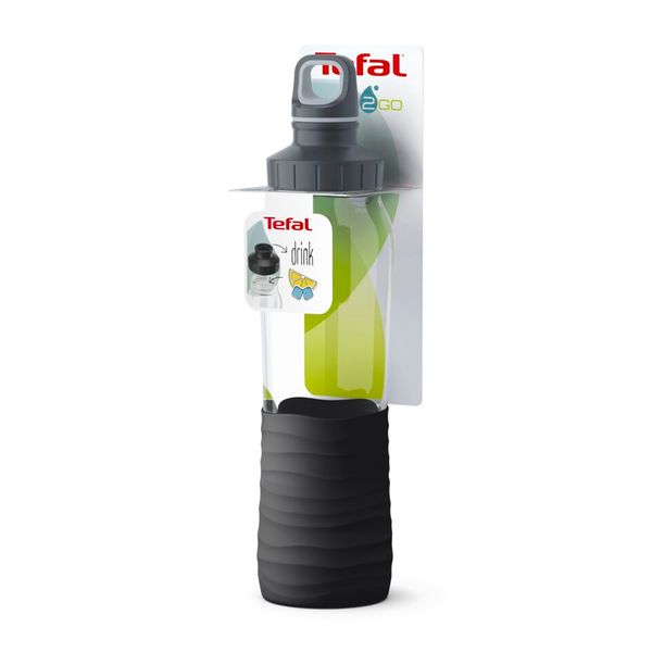 Sticlă de apa Drink2GO Waves Tefal N3100110, material sticla, bauturi plate & carbogazoase, 0.7 L, negru