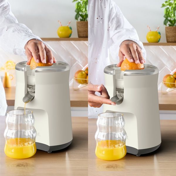 Storcator de citrice Tefal Collection ZP610AE0, 100 W, 1 viteza, capac de protectie, 3 conuri, design retro, crem