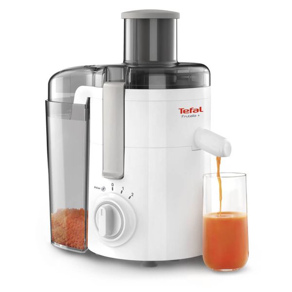 Storcător de fructe și legume Tefal Frutelia+ ZE370138, 350W, 2 viteze, recipient pulpă 0.95L, funcție Pulse, alb