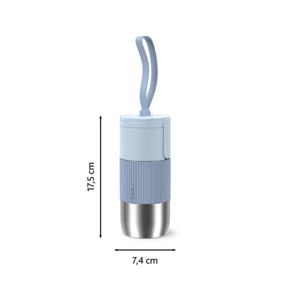 Termos Tefal beYou N2190410, inox, 0.36 L, 100% etanș, capac cu filet, argintiu & albastru