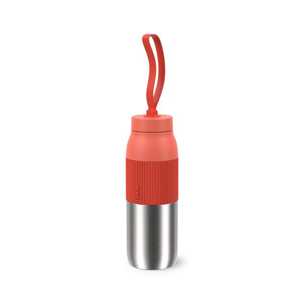 Termos Tefal beYou N2193910, inox, 0.5 L, 100% etanș, capac cu filet, argintiu & portocaliu