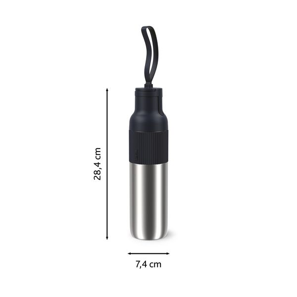 Termos Tefal beYou N3120710, inox, 0.7 L, 100% etanș, capac tip flip, argintiu & negru