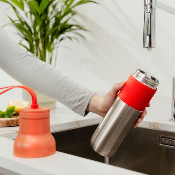 Termos Tefal beYou N3120910, inox, 0.7 L, fără BPA, 100% etanș, capac tip flip, argintiu & portocaliu