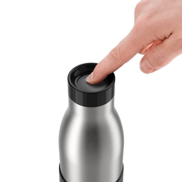 Termos Tefal BluSpin N3113510, inox, 0.7 L, 100% etanș, argintiu & negru