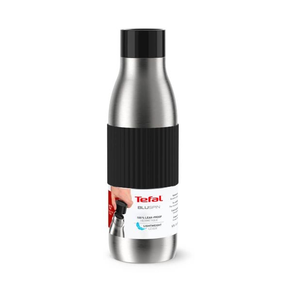 Termos Tefal BluSpin N3113510, inox, 0.7 L, 100% etanș, argintiu & negru