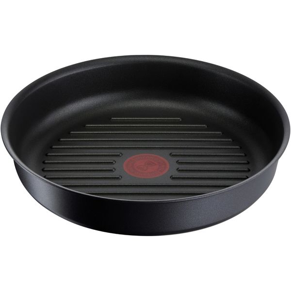 Tigaie grill Tefal Ingenio Unlimited L8584074, 26cm, inducție, &icirc;nveliș antiaderent, indicator Thermo-Signal, negru