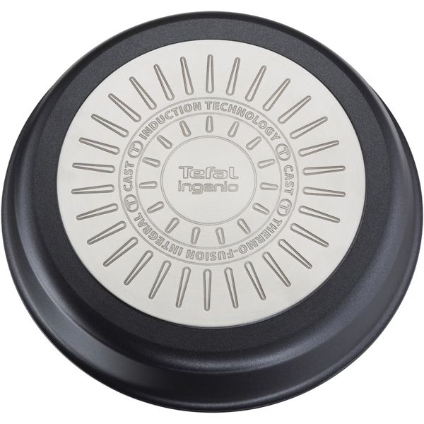 Tigaie grill Tefal Ingenio Unlimited L8584074, 26cm, inducție, &icirc;nveliș antiaderent, indicator Thermo-Signal, negru