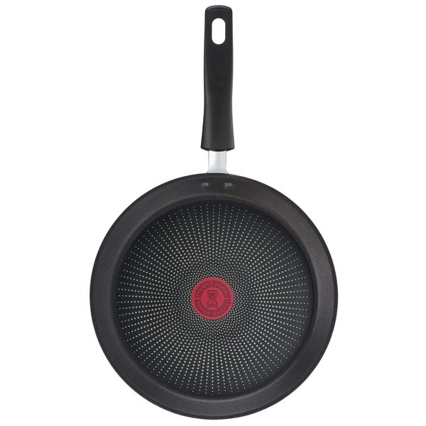 Tigaie pentru clătite Tefal Eco-Respect G2543853, 25 cm, &icirc;nveliș antiaderent Titanium Pro, Thermo-Signal&trade;, bază Thermo-Fusion&trade;, aluminiu, negru