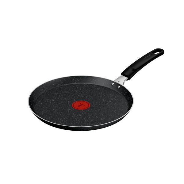 Tigaie pentru clatite Tefal Extra M0001032, 25 cm, aluminiu, invelis antiaderent ultra-rezistent, Thermo-Signal™, negru