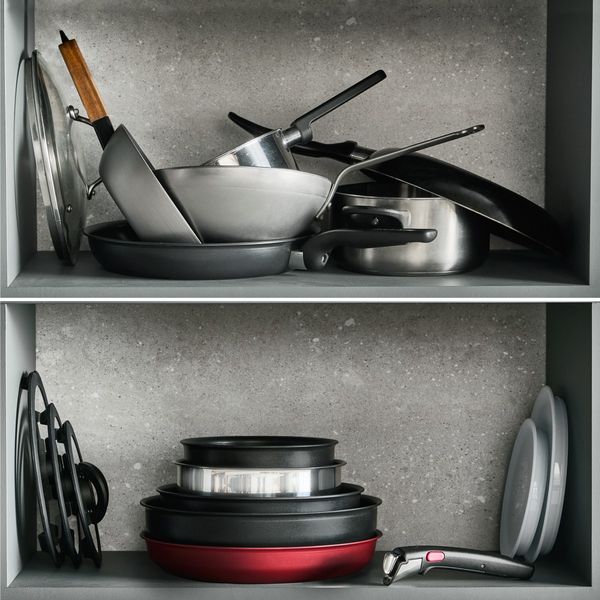 Tigaie Tefal Ingenio Excellence+ P0000424, 24 cm, invelis antiaderent, tehnologie FUSIONCORE, Thermo-Signal&trade;, aluminiu, inductie, negru
