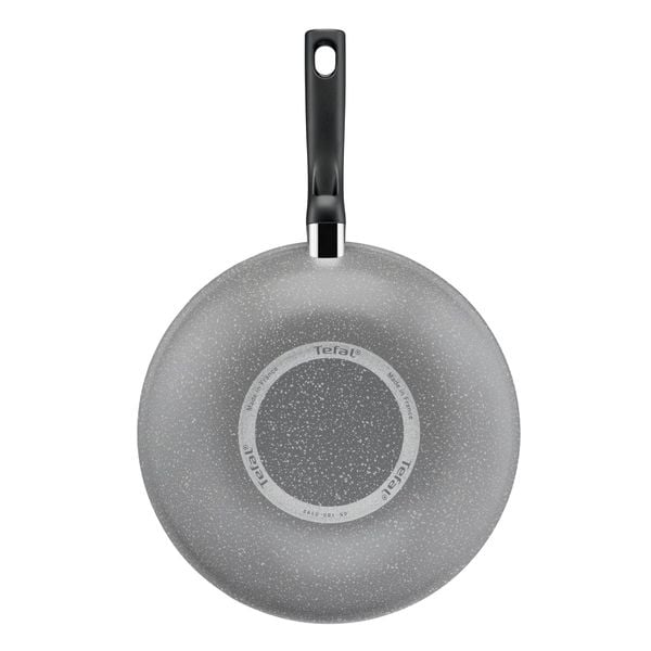 Tigaie wok Tefal Cook Natural B5791902, 28 cm, invelis antiaderent Mineralia, indicator Thermo-Signal&trade;, gri