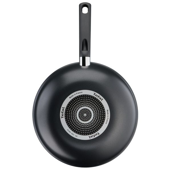 Tigaie wok Tefal Day By Day B56419AZ, 28 cm, invelis antiaderent Titanium, indicator Thermo-Signal™, negru
