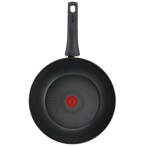 Tigaie wok Tefal Eco-Respect G2541902, 28 cm, aluminiu, &icirc;nveliș antiaderent Titanium Pro, compatibil cu inducția, tehnologia Thermo-Signal&trade;, bază Thermo-Fusion&trade;, maro