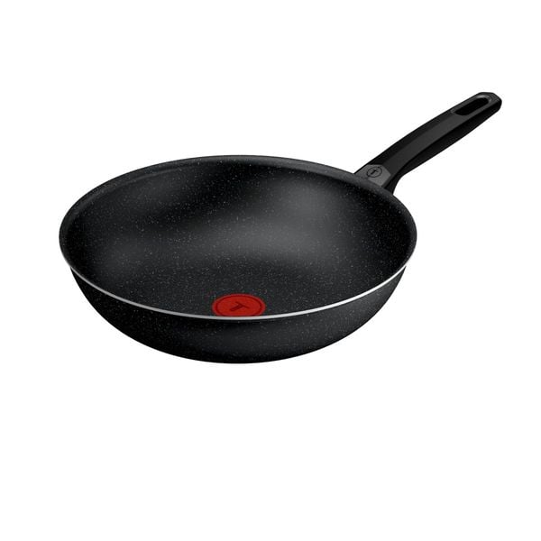 Tigaie wok Tefal Extra M0001932, 28 cm, aluminiu, invelis antiaderent ultra-rezistent, Thermo-Signal™, negru