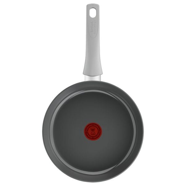 Tigaie 24 cm Tefal Renew On C4270432, 100% aluminiu reciclat, indicator Thermo-Signal, compatibil cu inductia, invelis ceramic,  gri