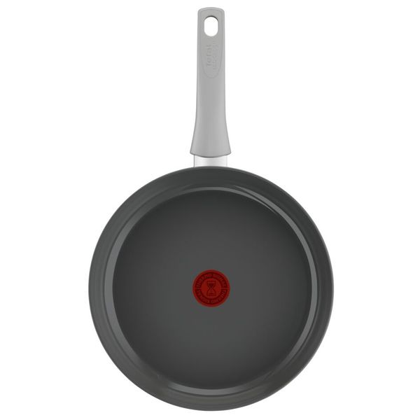 Tigaie 26 cm Tefal Renew On C4270532, 100% aluminiu reciclat, indicator Thermo-Signal, compatibil cu inductia, invelis ceramic,  gri