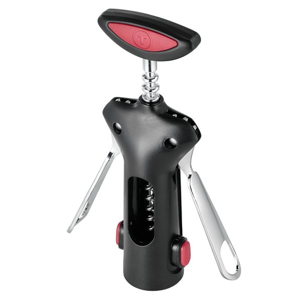 Tirbuson vin Tefal Ingenio K1981034, inox, accesoriu pentru taiat folia, negru & rosu Tirbuson vin Tefal Ingenio K1981034, inox, accesoriu pentru taiat folia, negru & rosu