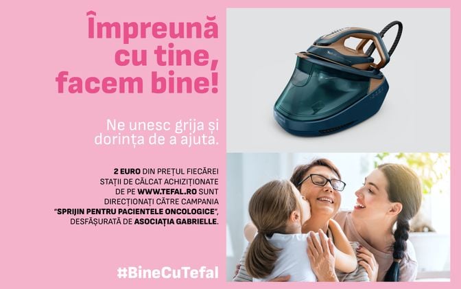 Împreună cu tine, facem bine! Direcționăm 2 euro din prețul fiecărei stații de călcat achiziționate. Împreună cu tine, facem bine! Direcționăm 2 euro din prețul fiecărei stații de călcat achiziționate.