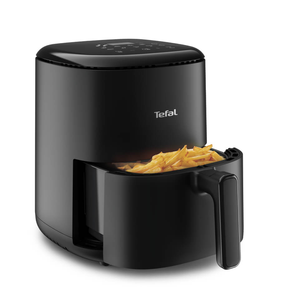 Friteuza cu aer cald Tefal Easy Fry Compact EY145810, 1300W, capacitate 3L - Air fryer cu 10 programe automate, vas antiaderent detasabil, functie