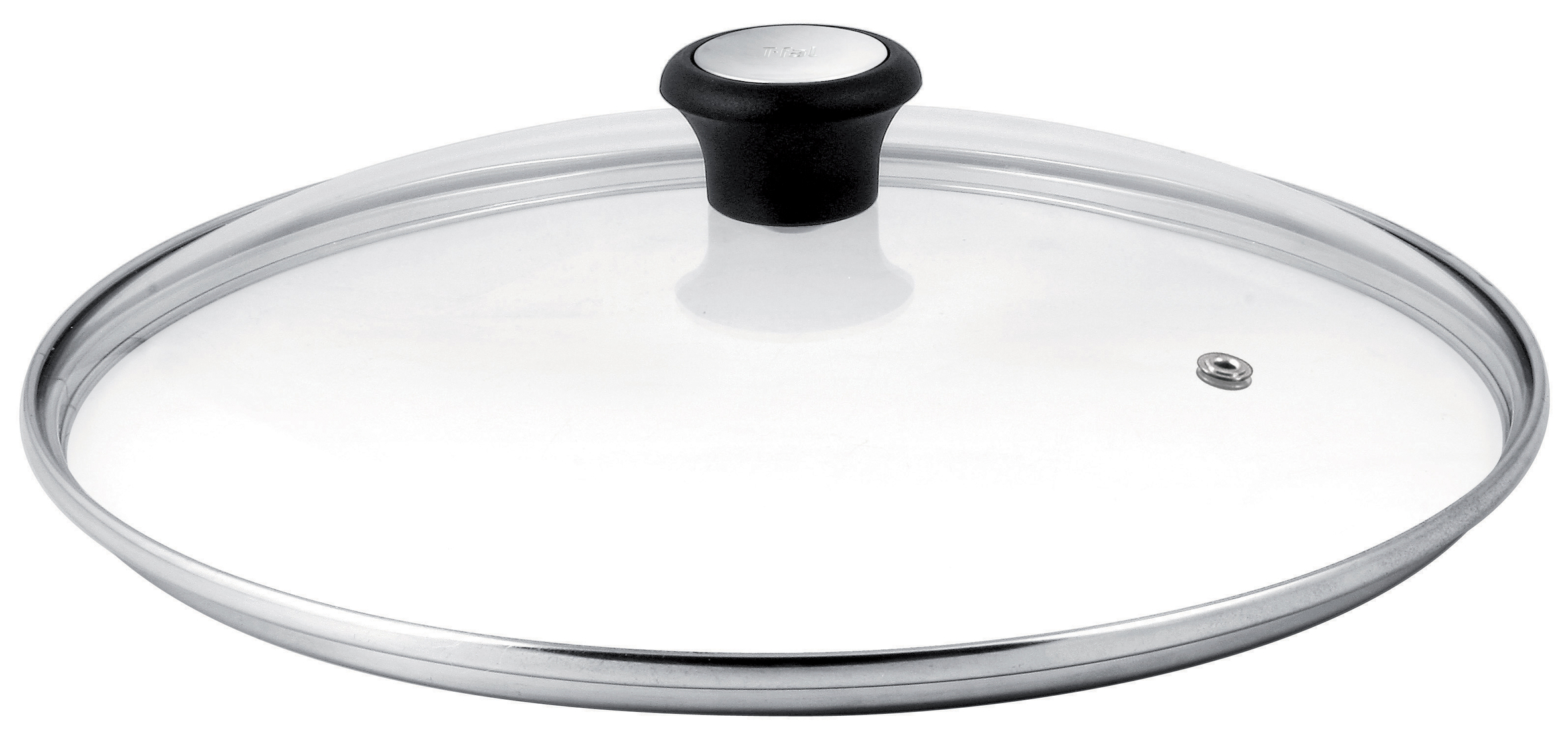 Capac Exception 28097512, orificiu pentru abur, maner ergonomic, margine de inox, 24 cm, sticla