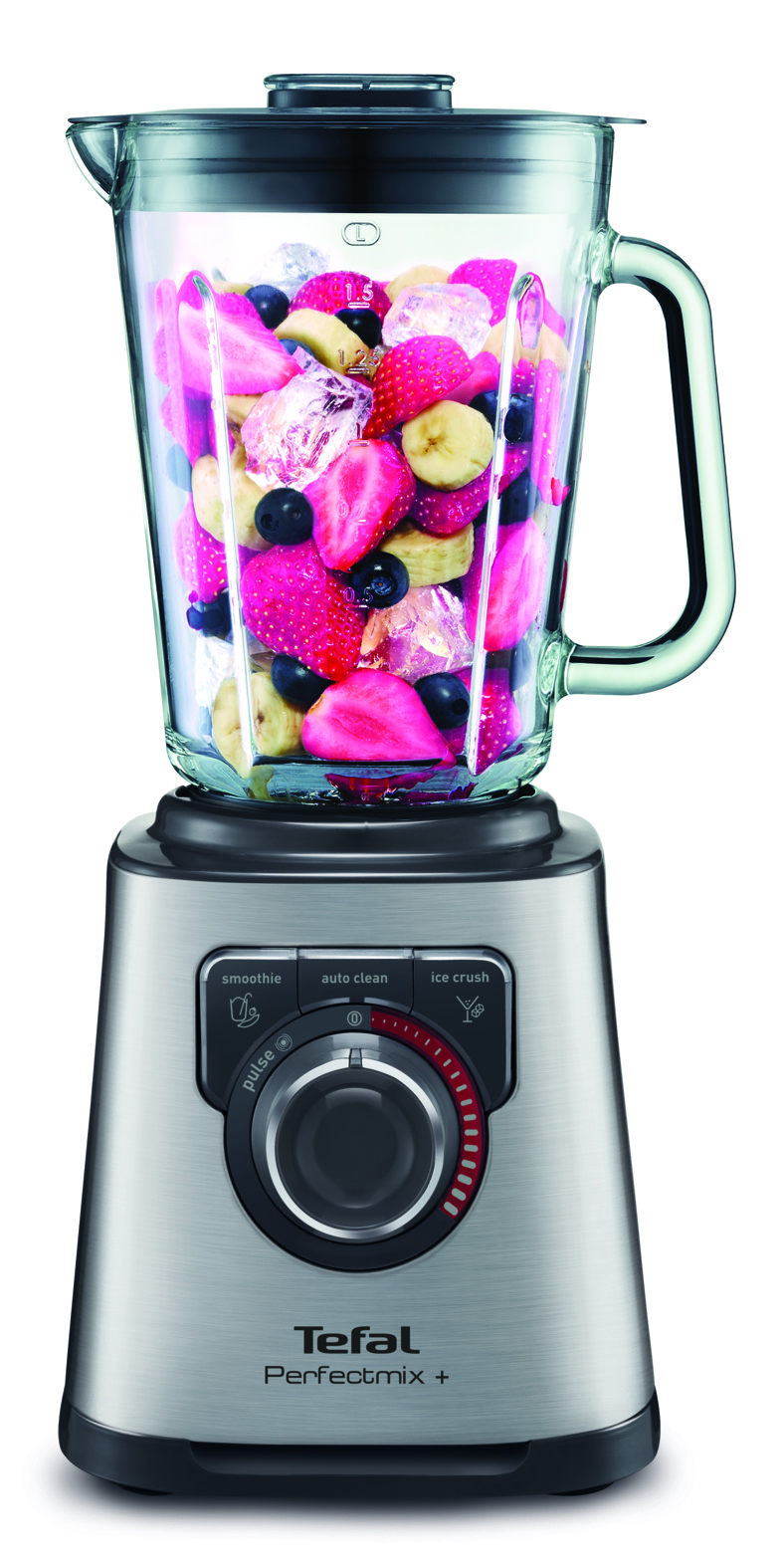 Blender de mare viteza Perfectmix+ BL811D38, 1300 W, tehnologie Powelix, 6 lame inox, 3 programe inteligente, efect ciclonic, 2 L, gri