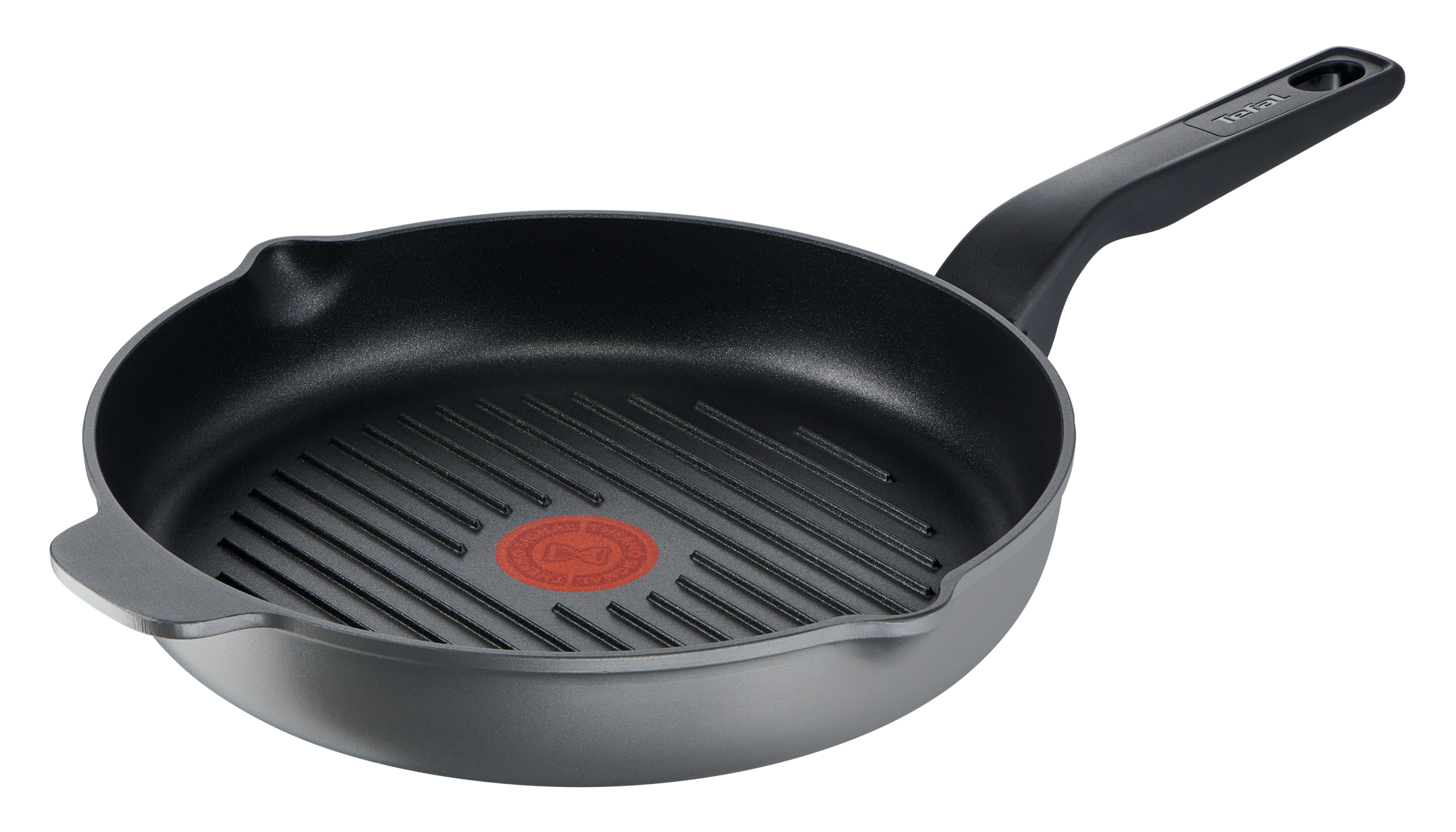 Tigaie grill XL Force C6854055, invelis antiaderent 100% sigur, de lunga durata, Thermo-Signal™, baza Diffusion+, 26 cm, aluminiu, negru