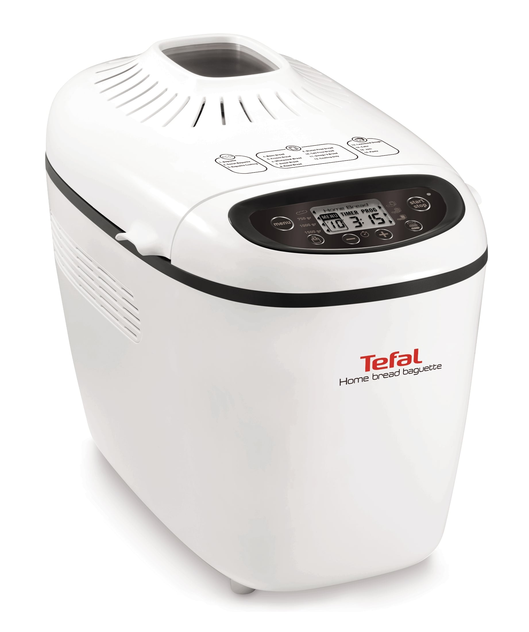 Masina de paine Home Bread Baguette PF610138, 1600 W, 16 programe, pornire programabila, pastrare la cald, tava patrata, cu invelis antiader