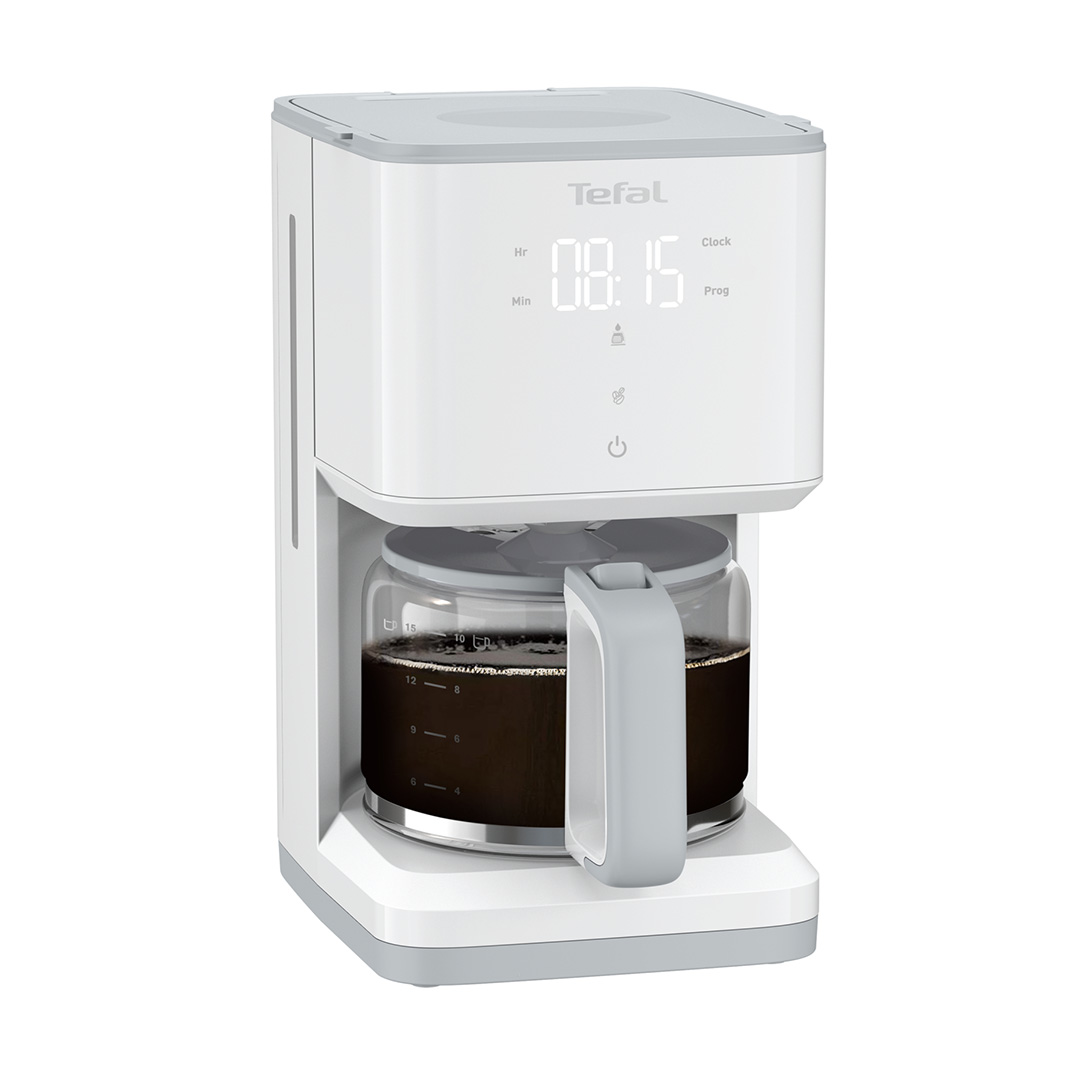 Cafetiera Sense CM693110, ecran digital, functie Aroma, sistem antipicurare, oprire automata, 15 cesti, 1.25 L, alb