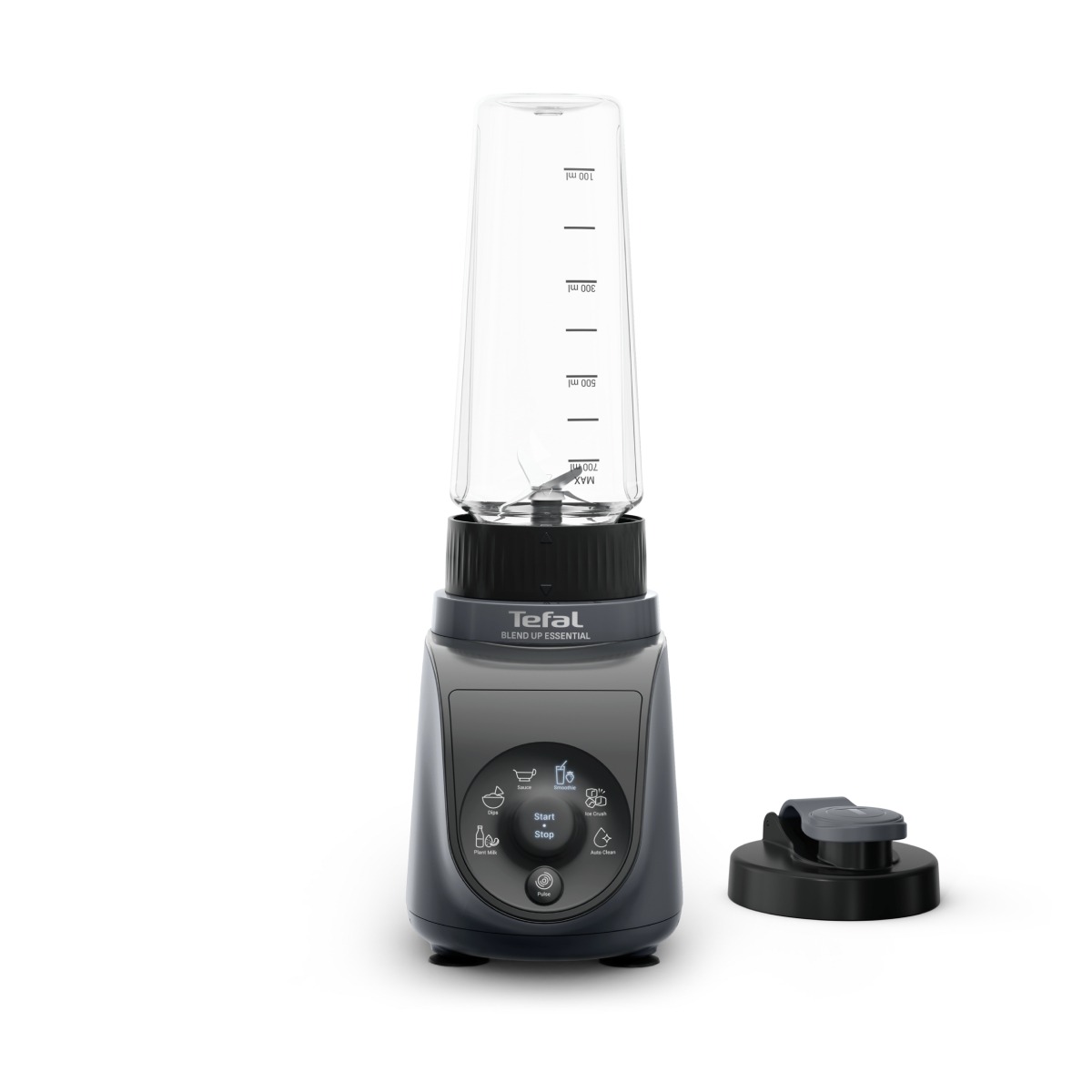 Blender Tefal Blend Up Essential BL1EHBF0, 800 W, 0.6 L, tehnologie Powelix, 4 lame inox, 6 programe automate, functie autocuratare, negru