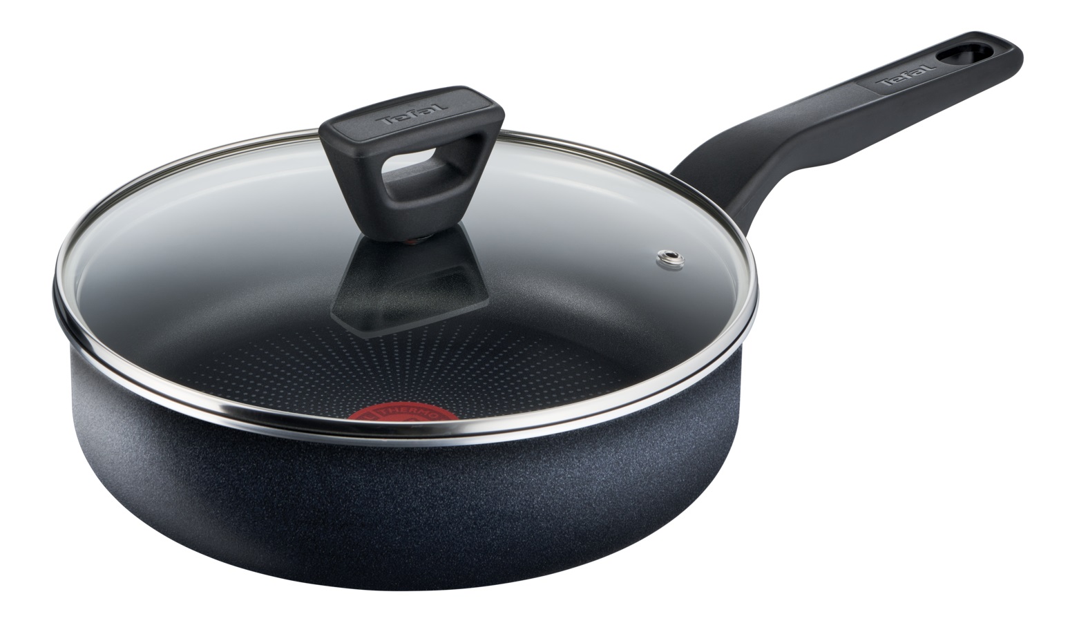 Cratita XL Force C3853253, 24 cm, invelis antiaderent 100% sigur, de lunga durata, Thermo-Signal™, baza Diffusion+, aluminiu, negru