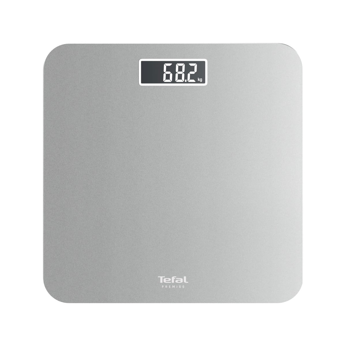 Cantar de baie Tefal Premiss PP1801V0, 160 kg, gradatii la 100 g, 30 x 30 cm, sticla, baterii incluse, argintiu