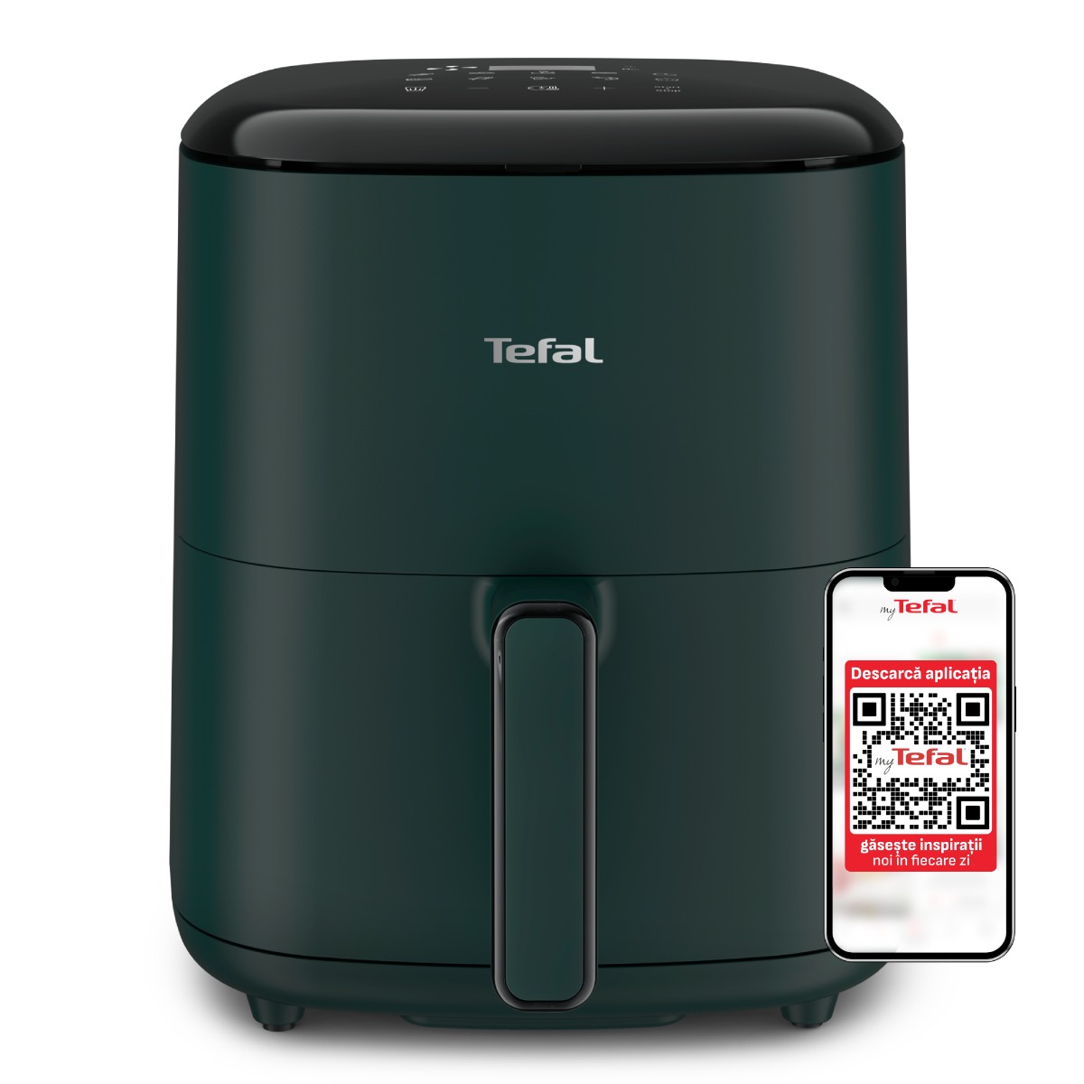 Friteuza cu aer cald Tefal Easy Fry Max EY245310, 1500W, 5L - Air fryer cu 10 programe automate, ecran tactil, vas antiaderent, oprire automata, ver