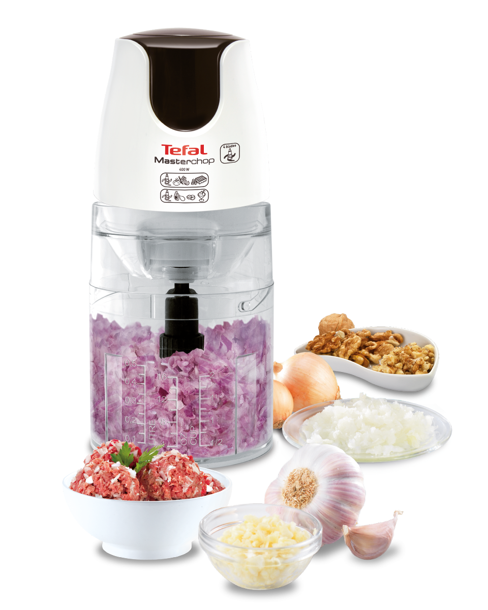 Minitocator Masterchop 3 in 1 MB450B38, 500 W, 3 functii, 4 lame, sistem de siguranta integrat, alb