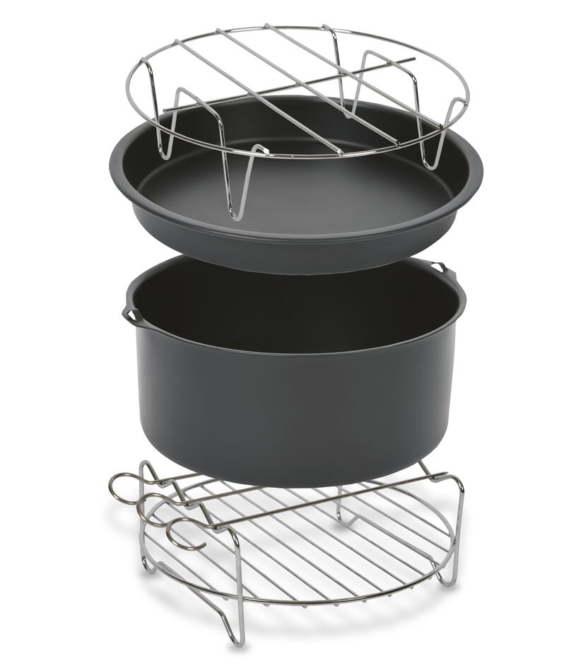 Set 4 accesorii Tefal XA112010, 17 cm, compatibile cu friteuzele cu aer cald Easy Fry XL, tavă pentr